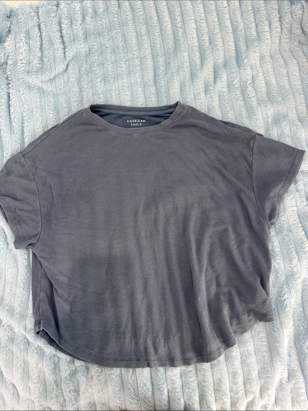 American Eagle Outfitters Women's Washed Charcoal Crew Neck Tee